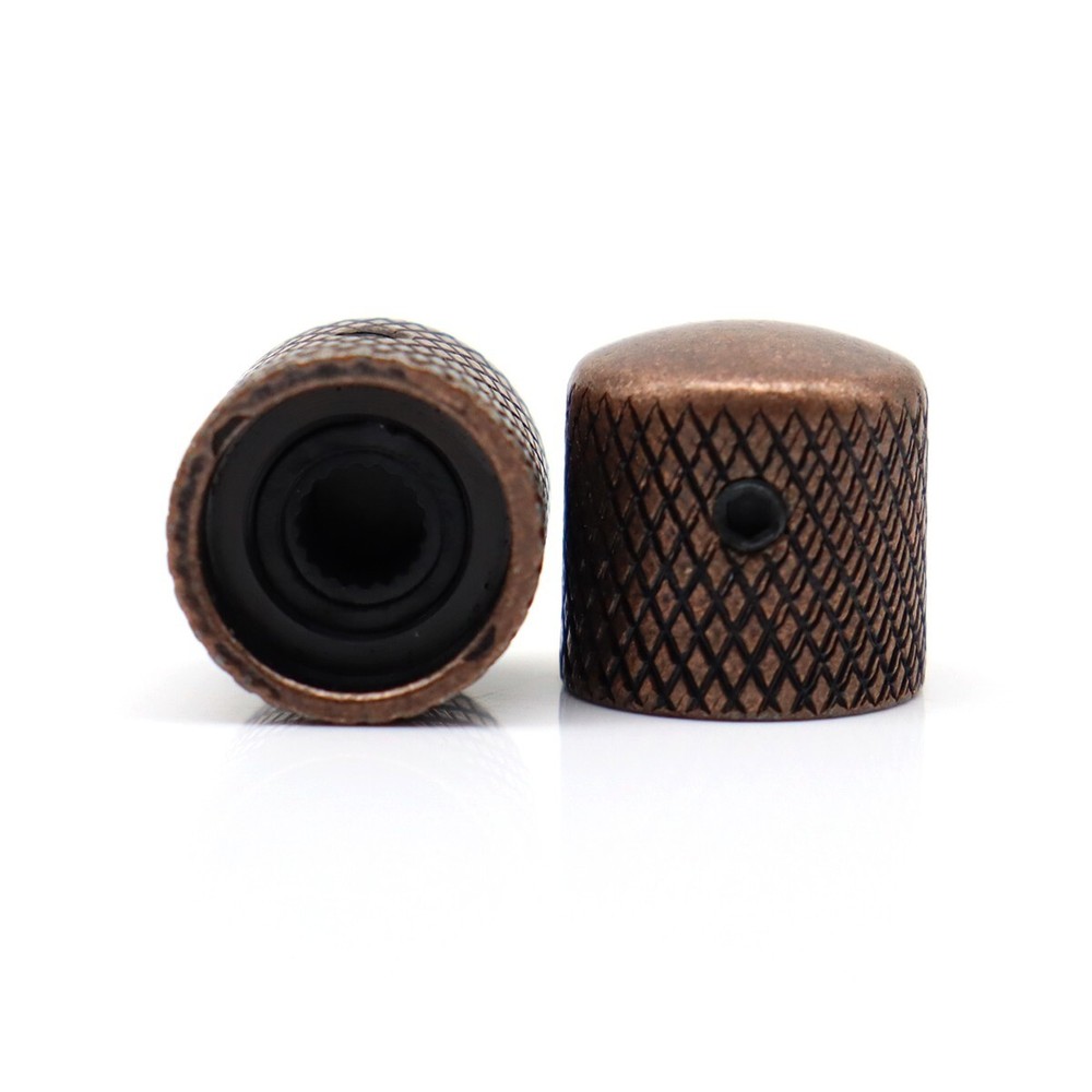 4Pcs Red Copper Metal Dome Knobs Guitar/Bass Volume Tone Speed Control Knobs