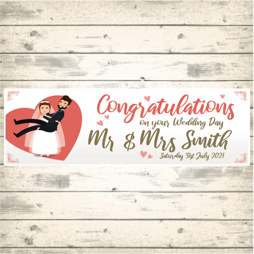 2 PERSONALISED WEDDING BANNERS - Design 3