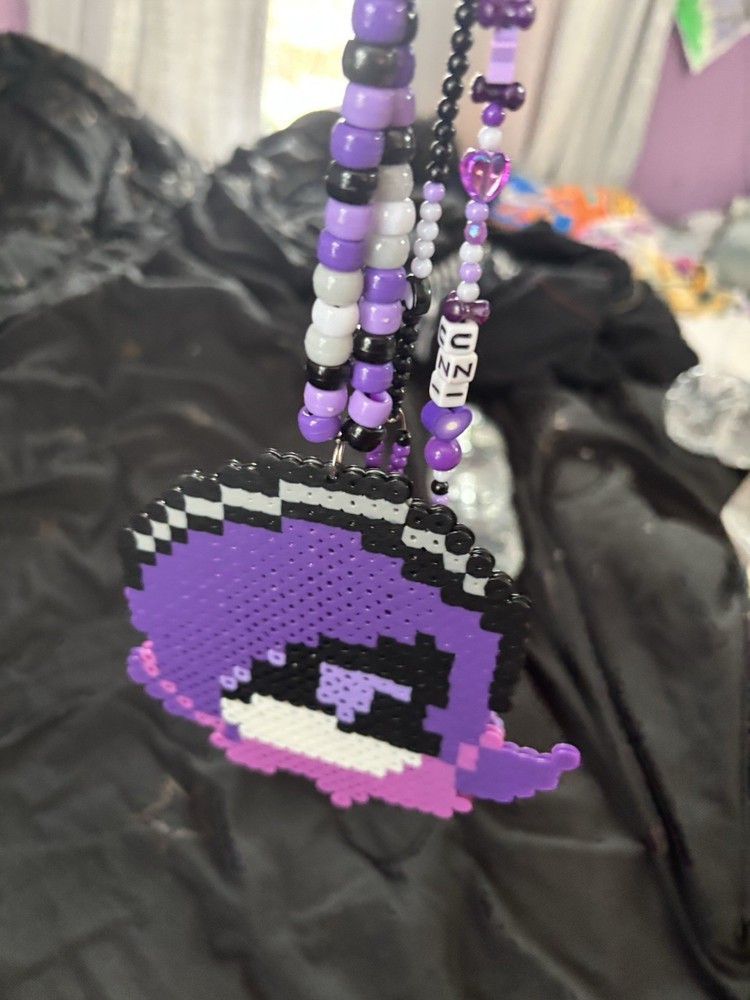 Uzi perler bead and kandi keychain