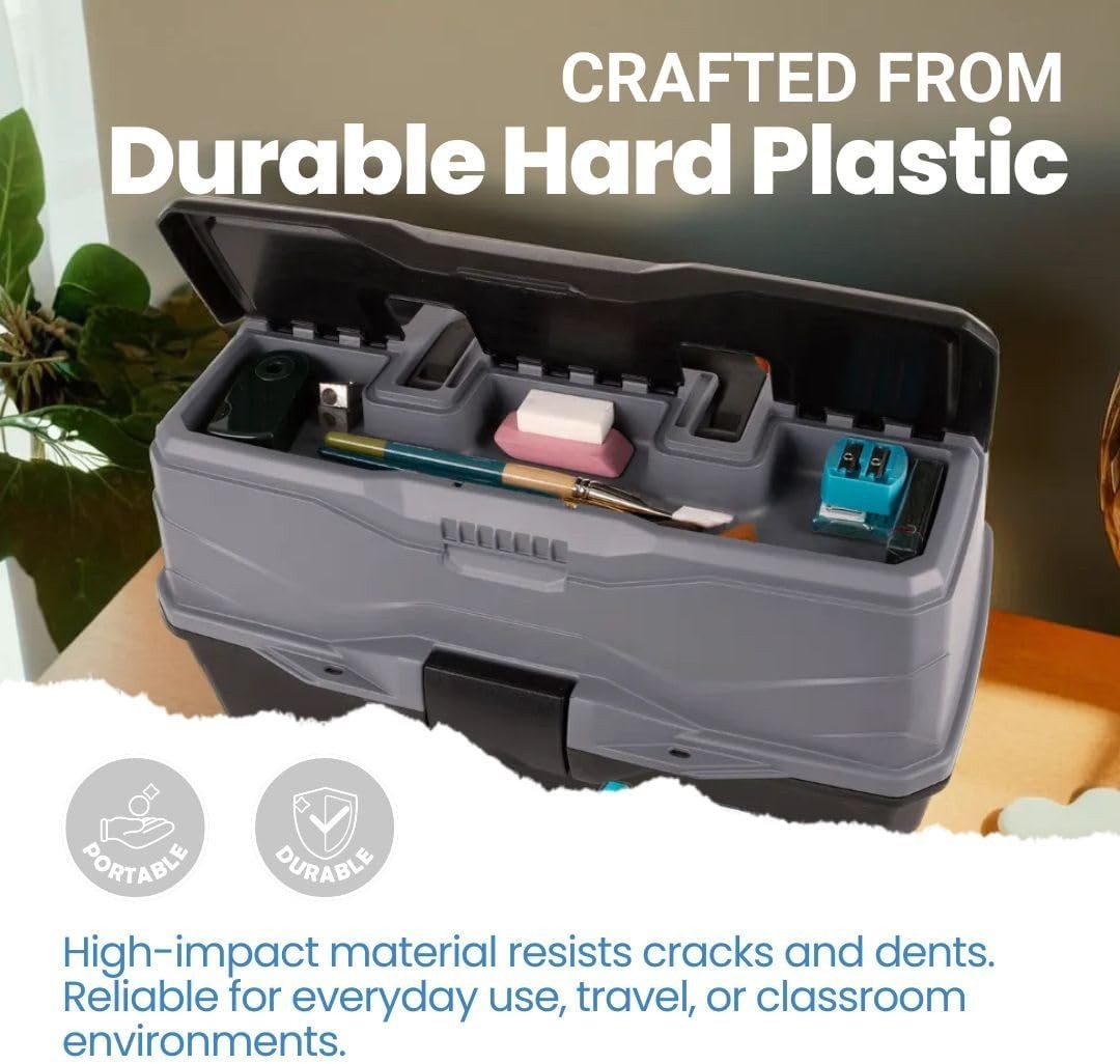 ArtBin 3-Tray Art Supply Box Portable Organizer for Crafts