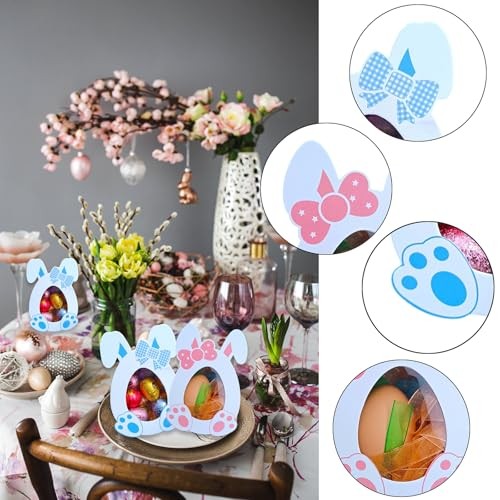 20 Pcs Easter Eggs Candy Treat Boxes Bunny Storage Holder Containers with