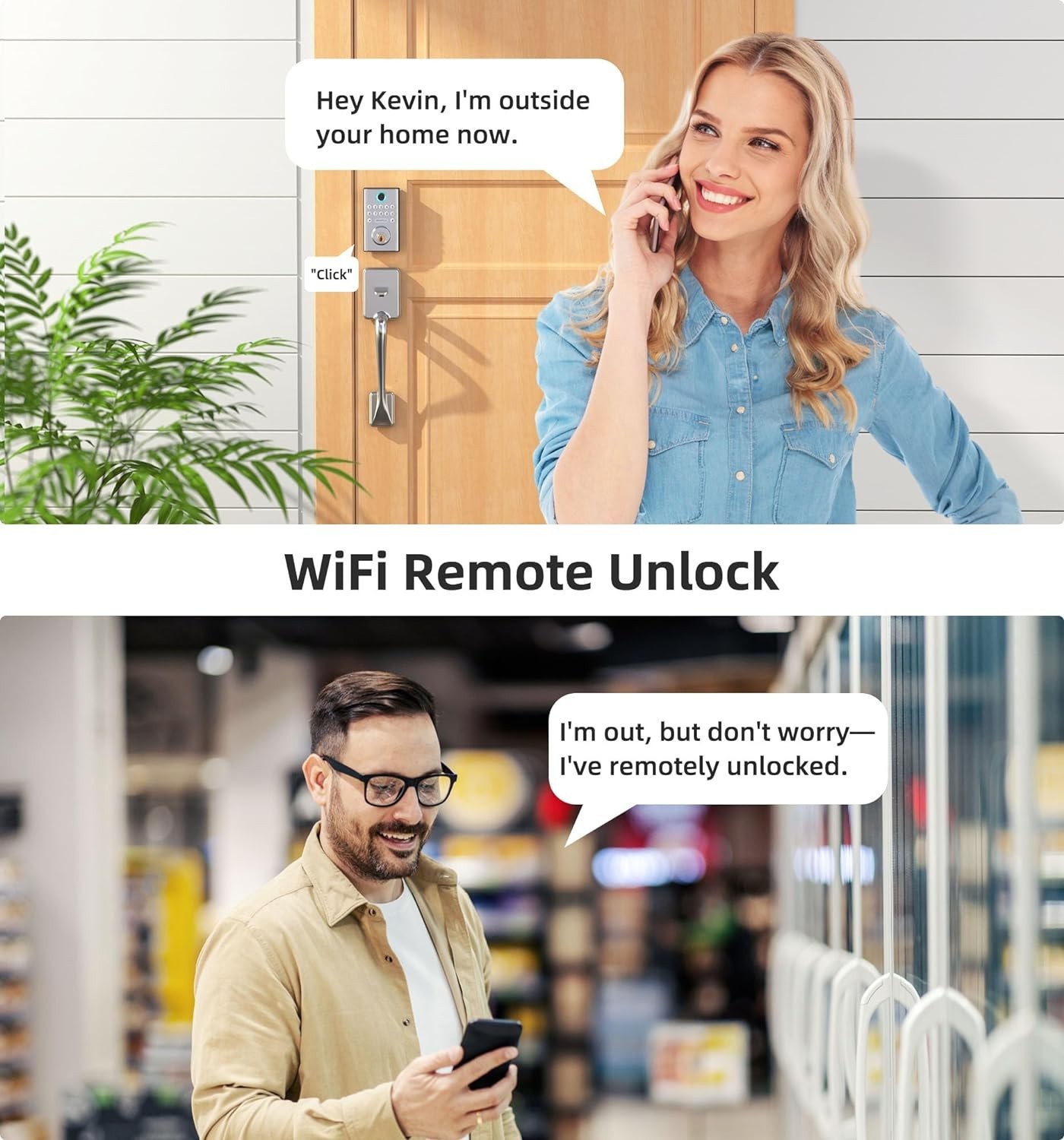 HEANTLE Smart Door Lock WiFi Fingerprint Keyless Entry Digital Keypad Deadbolt