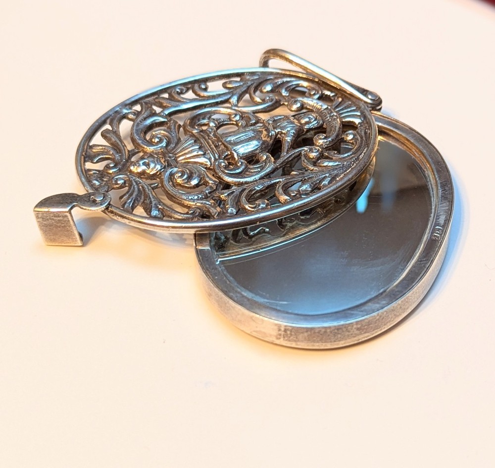Sterling Silver Chatelaine Hand Mirror