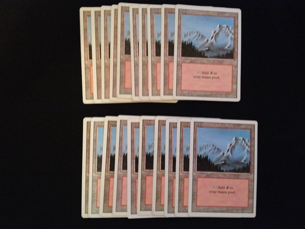 20 Basic Land - SAME ART - Mountain - Revised - MP-NM Condition - Magic MTG FTG