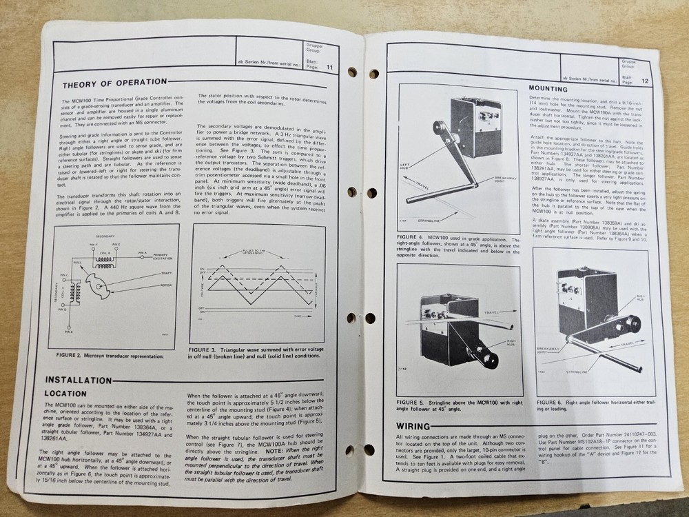 Wirtgen, Model MCW100A, B - Time Proportional Grade Controller. German /...