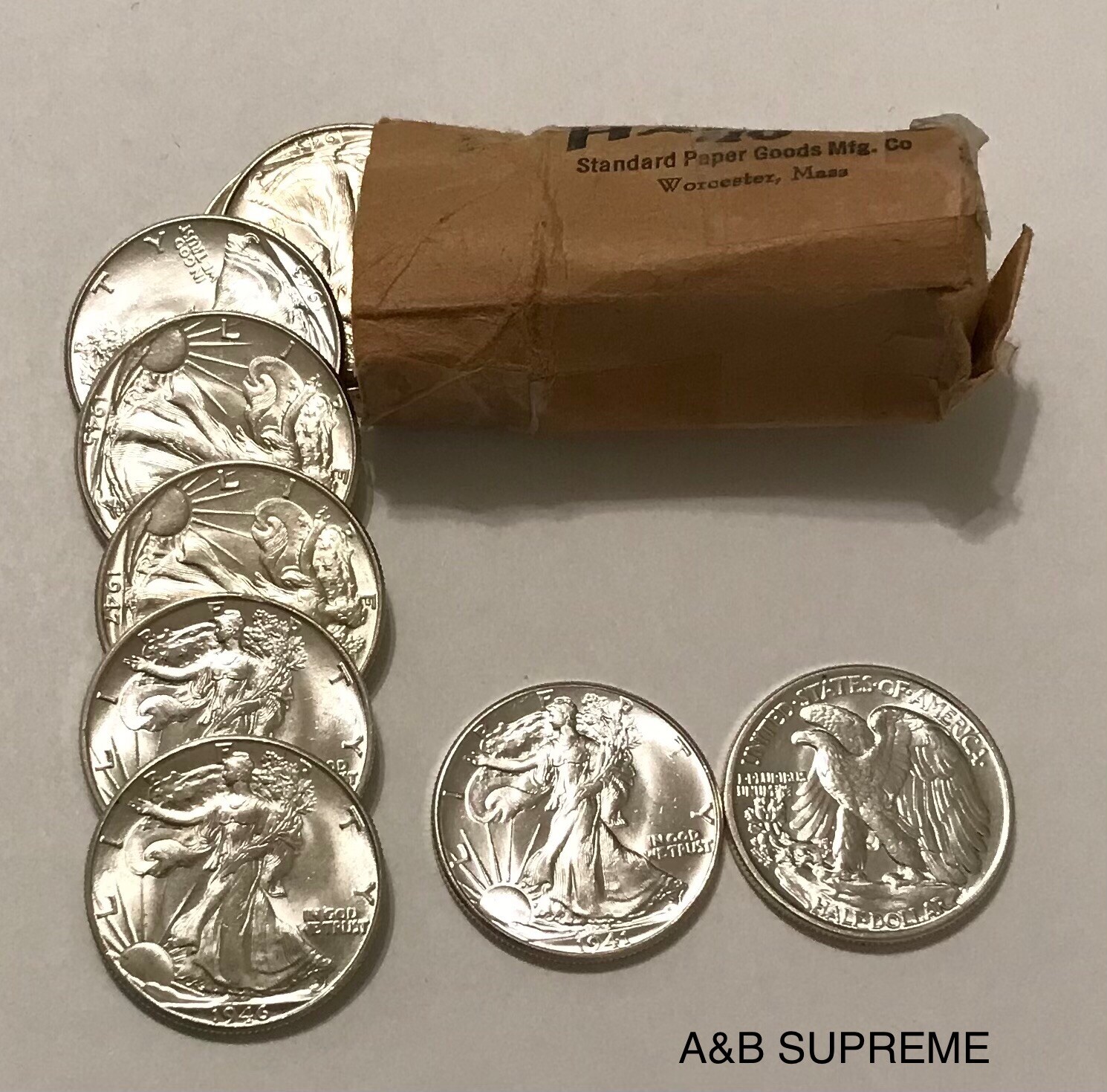 Walking Liberty Half Dollar From OBW Roll Estate Hoard CH-GEM Bu Unc 90% Silver