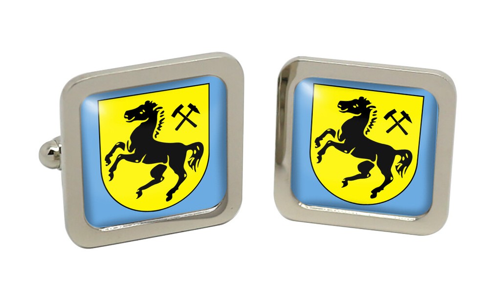 Herne (Germany) Square Cufflink in Chrome Box