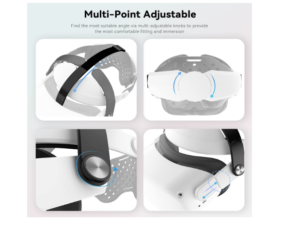 Adjustable Head Strap for Quest 2, Quest 2 Elite Strap, Enhanced Support & Comfo