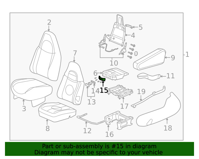 Genuine GM Front Seat Adjuster Switch Bracket 88979465