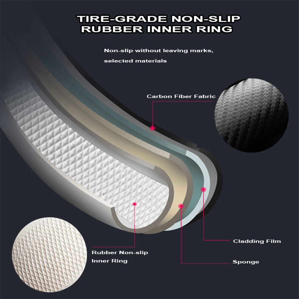 15" Car Steering Wheel Cover Carbon Leather For Honda Civic / Accord / CR-V CRV