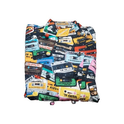 NWT Loudmouth Chef Coat Cotton Medium Bright Fun Mixtape Pattern