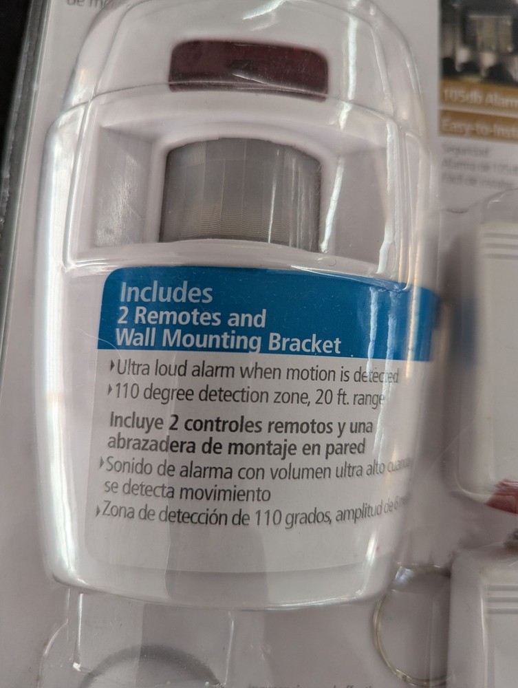 Westek Wireless Motion Sensor Alarm 105dB With 2 Remotes & Wall Mounting Bracket