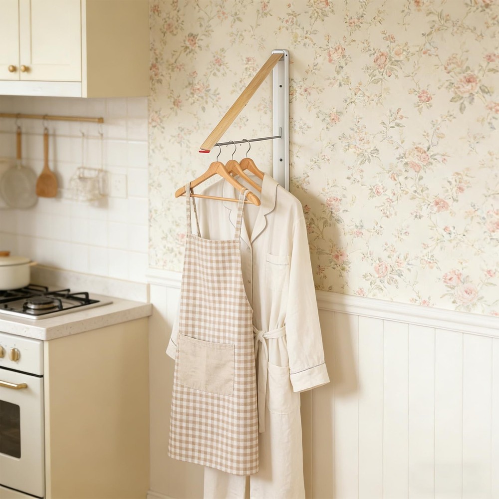 Clothes Drying Rack Wall Mounted for Laundry, Retractable & Foldable Clothes ...