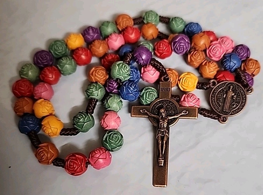 CHRISTIAN CATHOLIC SAINT BENEDICT  HANDMAID ROSARY  FreeShipping