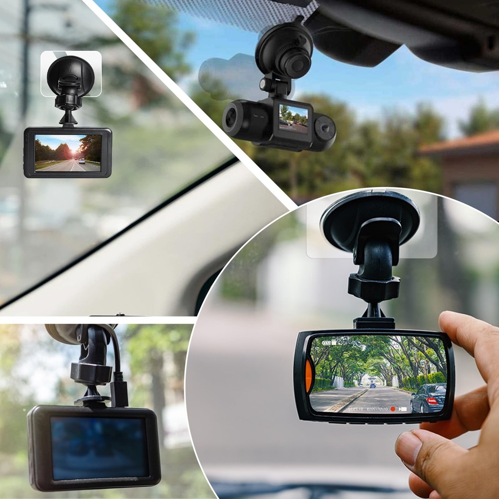 4 Pcs Electrostatic Sticker Mounting Dash Cam 4 Double-Sided Red