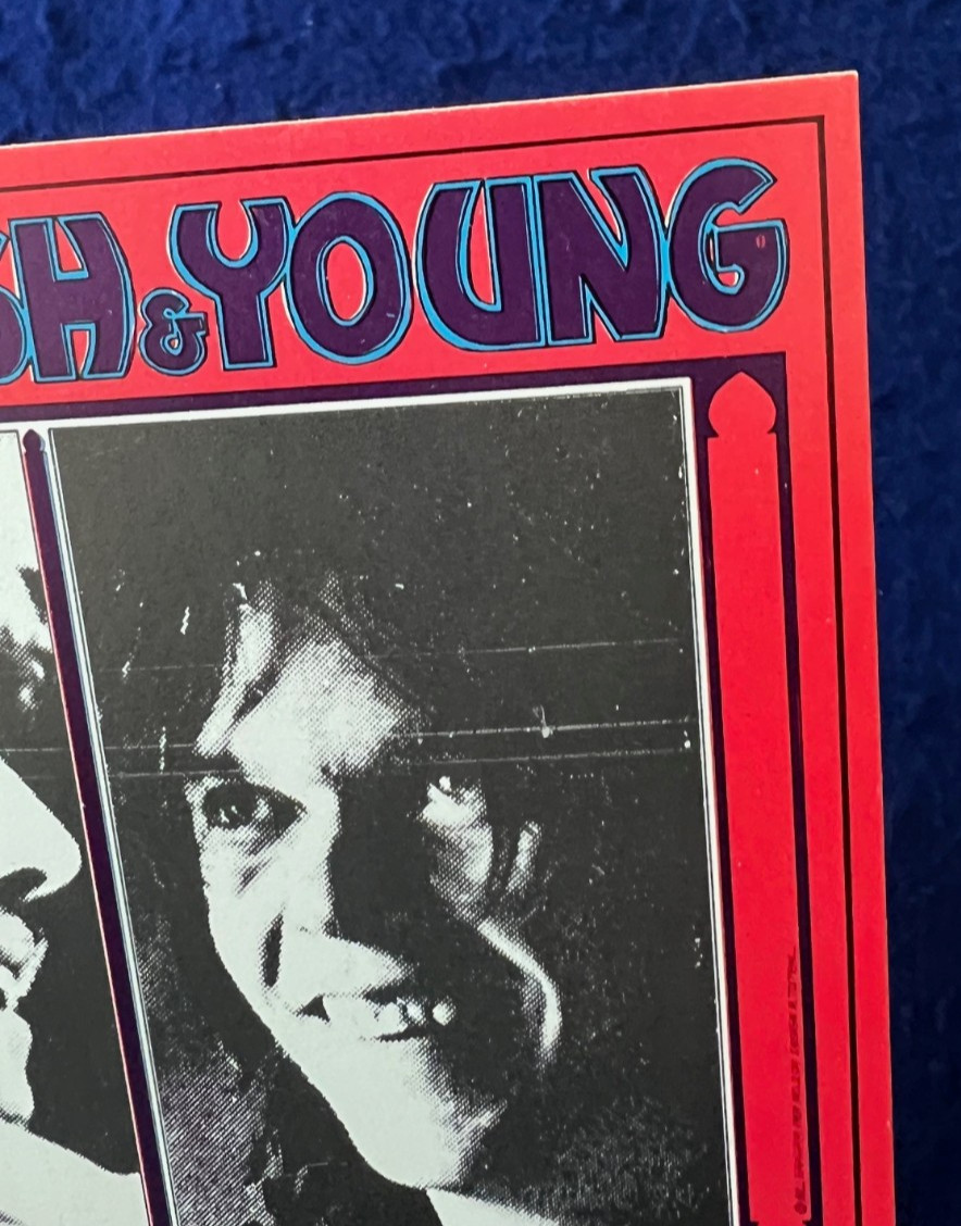 NICE 1969 Crosby Stills Nash Neil Young Concert Handbill Randy Tuten Winterland