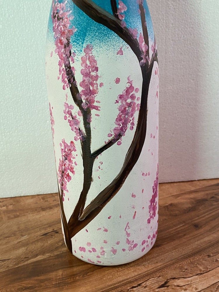 Handpainted Wine Bottle Labeled Misawa 15½"