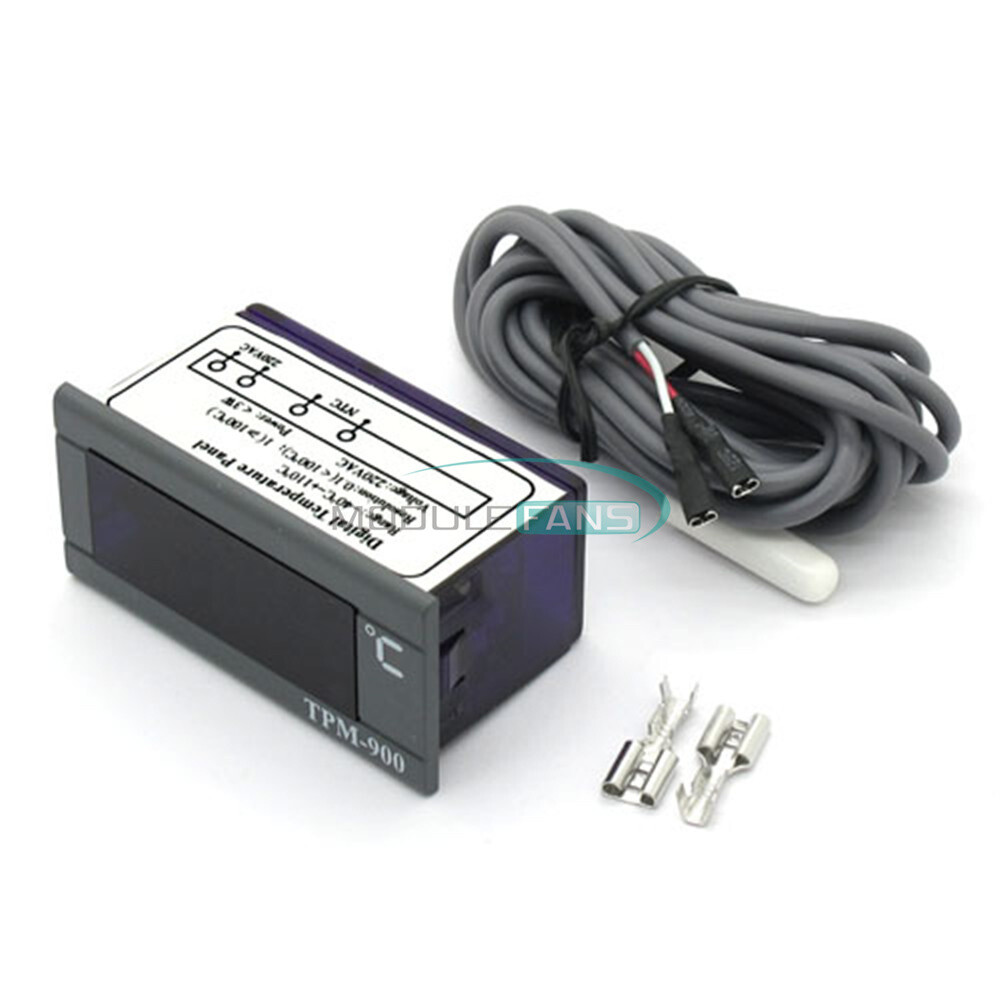 TPM-900 220V Digital Temperature Controller LED Panel Meter with Sensor GM