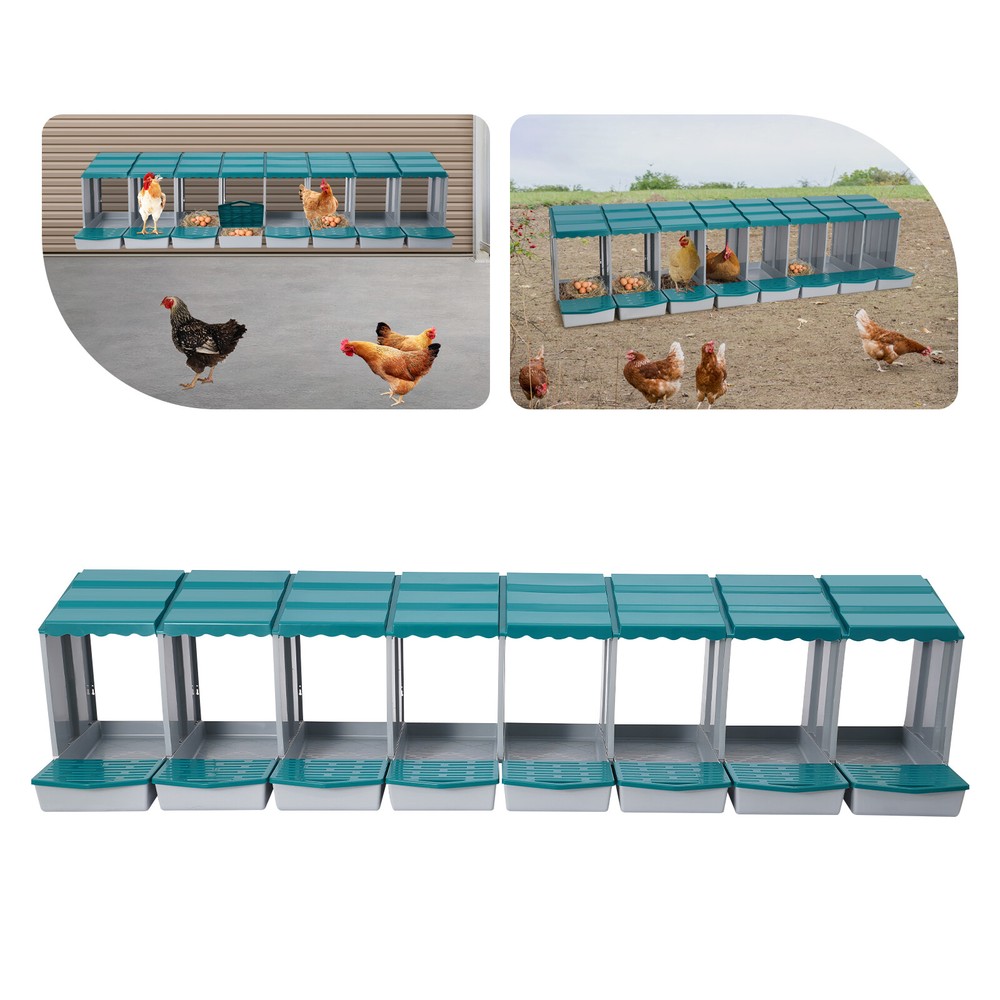8-compartment Chicken Nesting Box Chicken Laying Boxes Hens Ducks Egg Collection