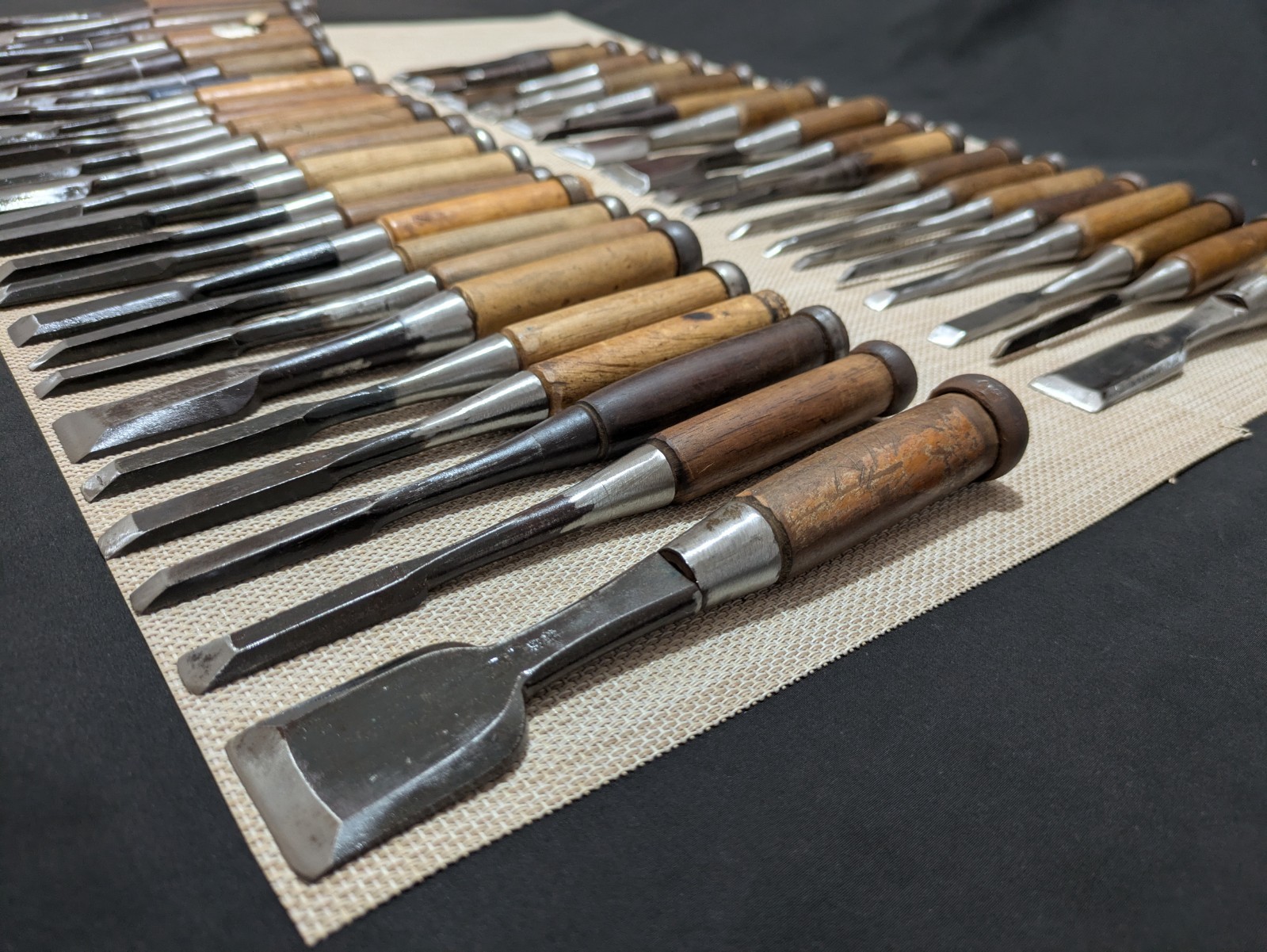 Japanese Chisel Nomi Carpenter Tool Set of 44 Hand Tool wood working R3376