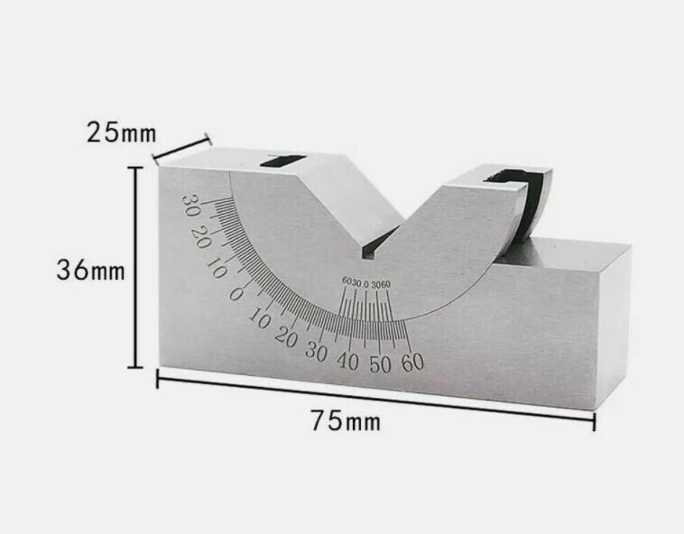 Setup 0-60 Degree Angle Block Precision Gauge Adjustable Angle V Block Milling