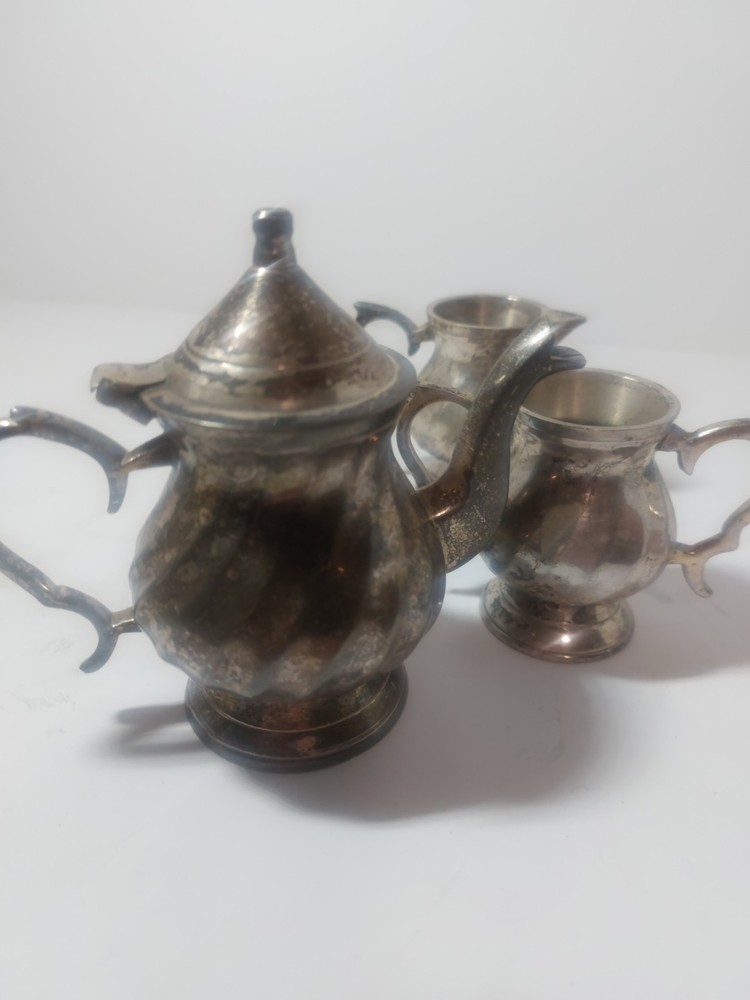 Vintage Silver Plate Miniature Tea Set