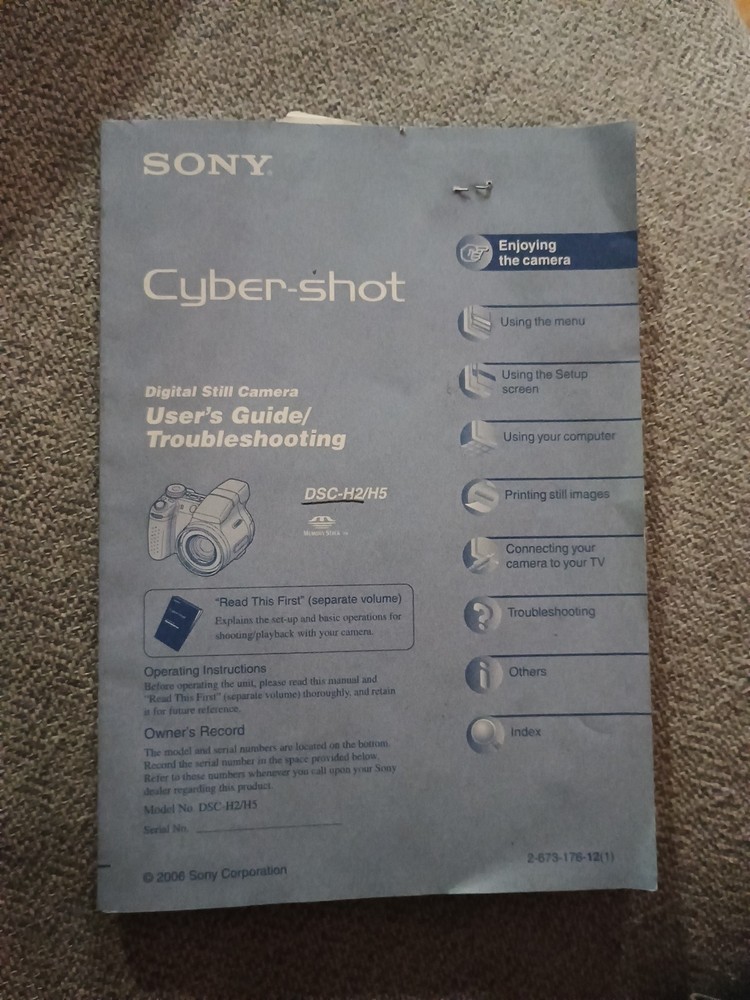 Sony Cyber-Shot DSC-H2/H5 User's Guide