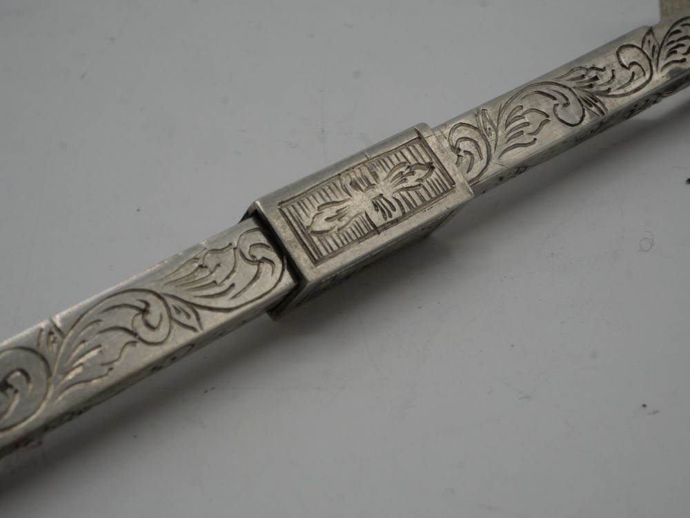 RARE SOLID SILVER FOLDING FORK NETHERLANDS DUTCH SILVER EPOCH 19 EME