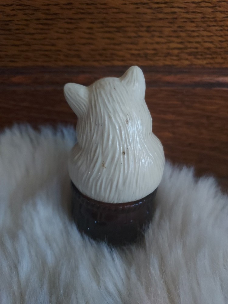 VTG Avon Kitty Cat Basket Glass Jar Bottle Container Cream Solid Perfume EMPTY