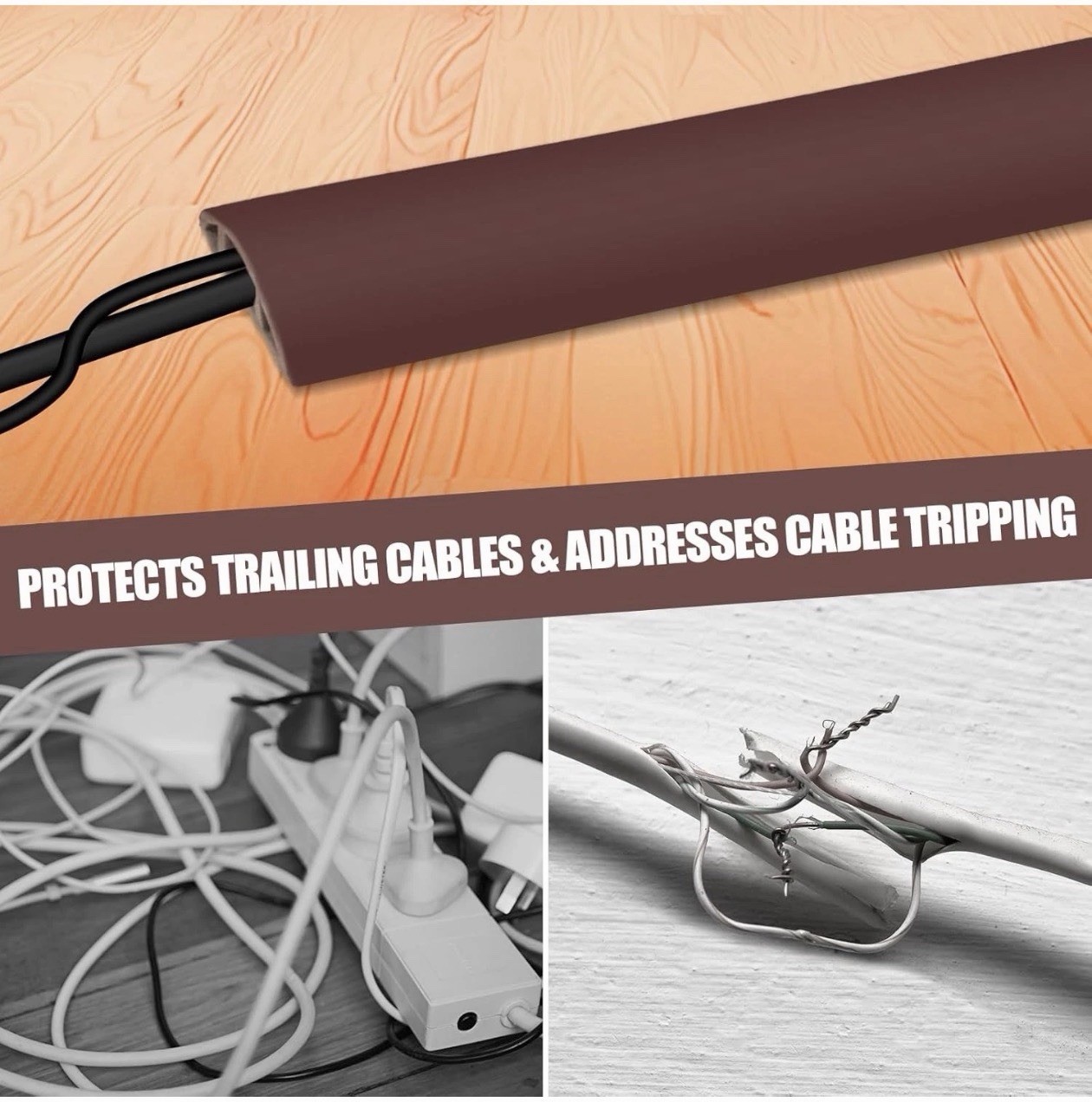 10Ft Floor Cord Cover Self Adhesive Cord Hider Floor 10Ft Floor Cable Protector