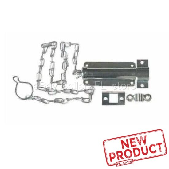 Pull Chain Bolt Latch Spring Loaded 4" Zinc Finish Barn Shed Gate Security NEW