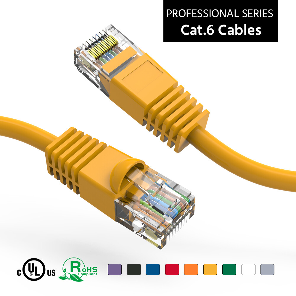 7Ft CAT6 UTP Ethernet Network Booted Cable Yellow