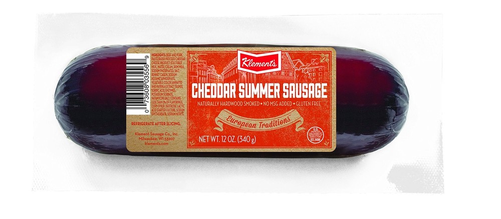 Klement's Cheddar Summer Sausage, 12 Ounce
