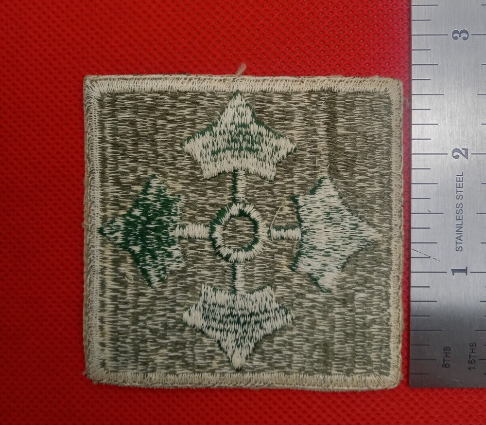 US Army Authentic Early WW2 4th Infantry Division, Large "Squared Ivy" Patch