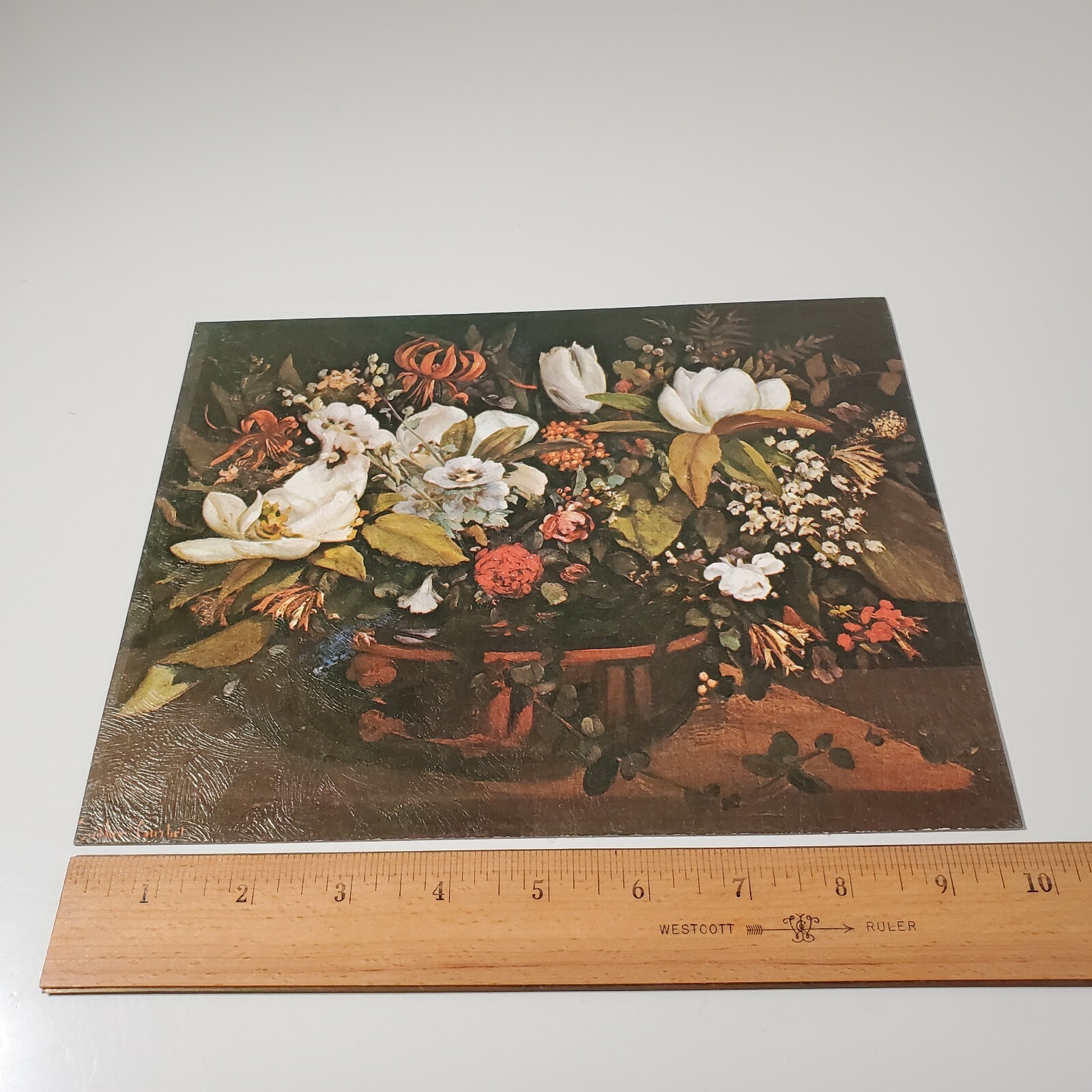 Vtg Conoco Gasoline Customer Appreciation 10"x8" Fine Art Print "Flower Basket"