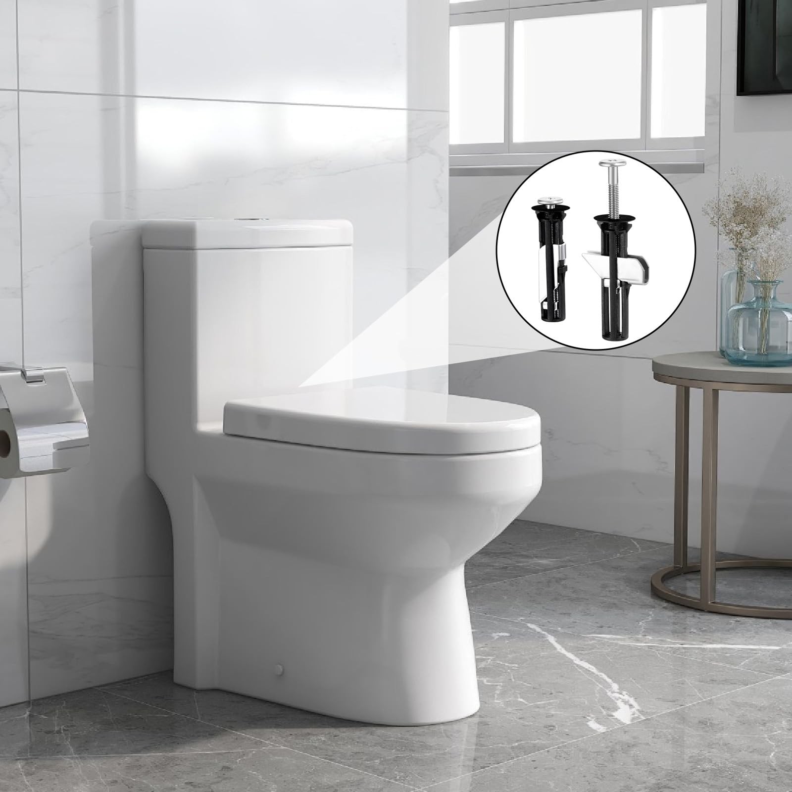 2Pcs Toilet Seat Screws Kit, Heavy Duty Stainless Steel Toilets Bolts Toilets...