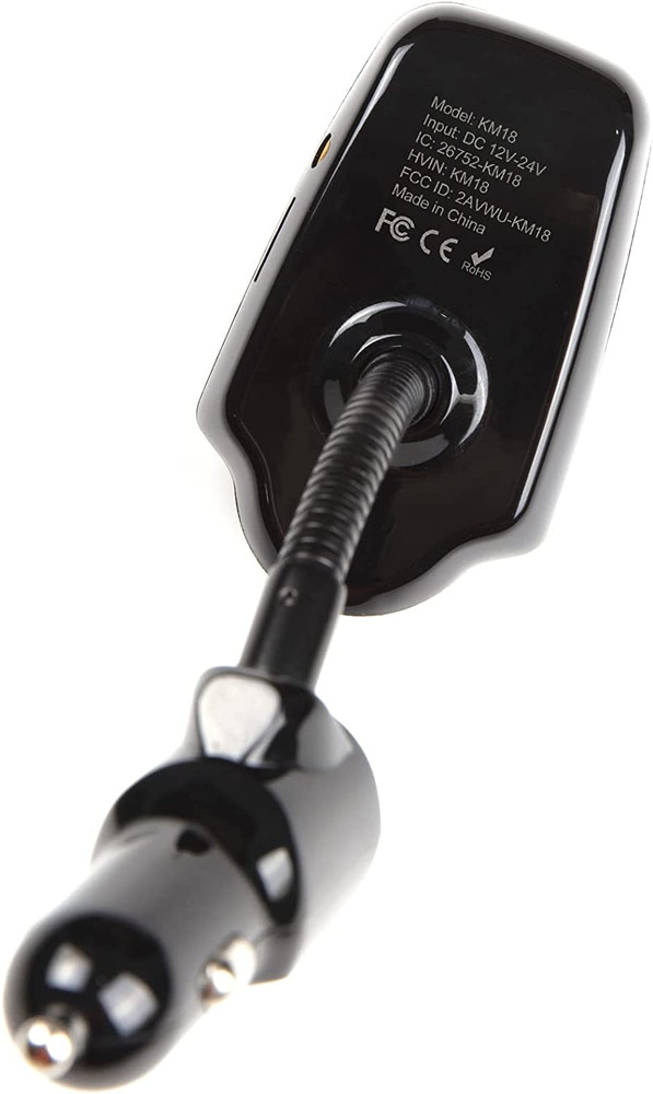 Car Bluetooth FM Transmitter [2024 Upgraded], 1.44" Display Flexible Gooseneck,