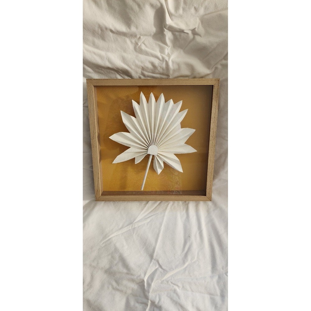 Shadow Box Orange With Flower Fan