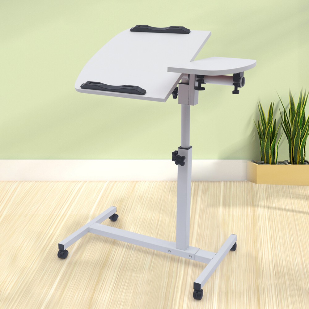 Over Bed Table Mobile Rolling Laptop Stand Computer Bedside Table Adjustable New
