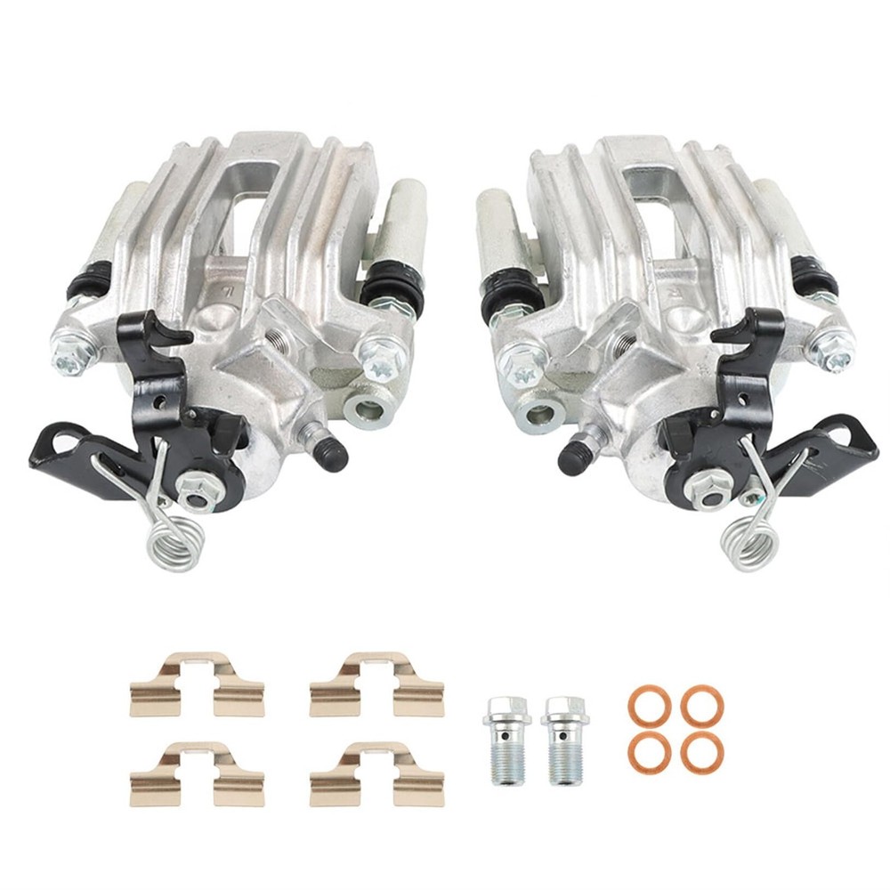 2Pcs Rear Left and Right Brake Calipers With Brackets Replacement for As Shown