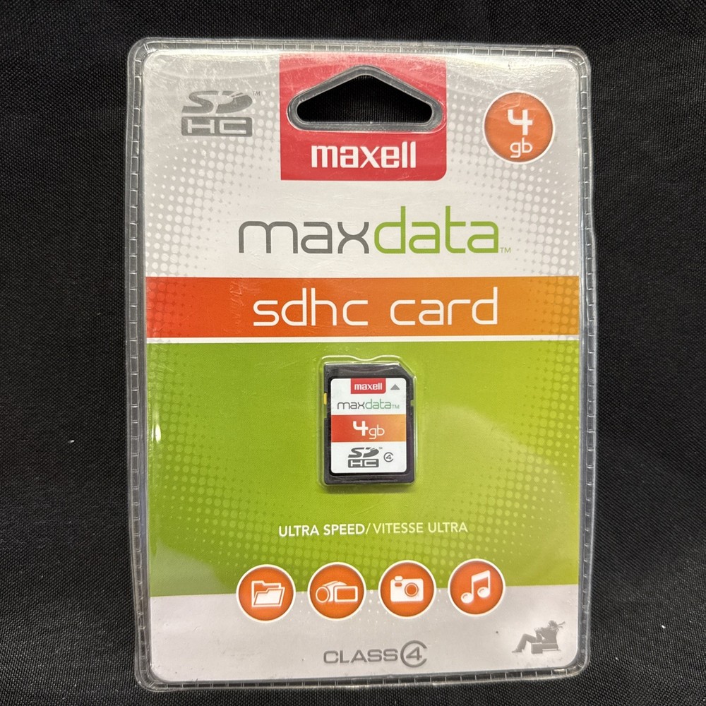 Maxell 4GB Class 4 MaxData SDHC SEALED Card Memory Card (RC)