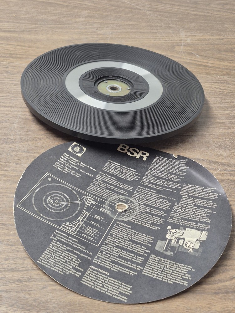 BSR Turntable Record Changer Platter And Mat