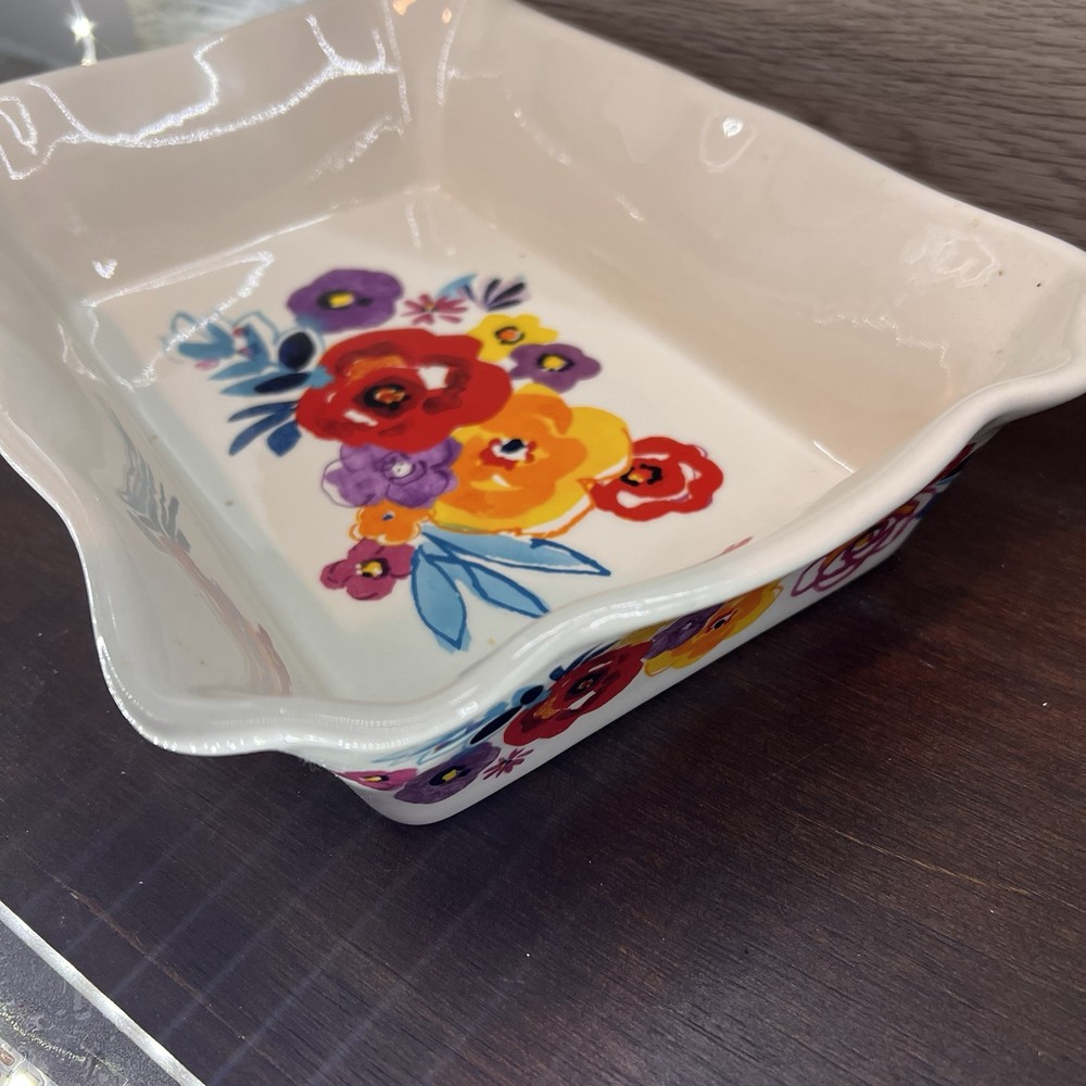 Pioneer Woman MINT 2-Piece Rectangular Ruffle Top Ceramic Bakeware Set