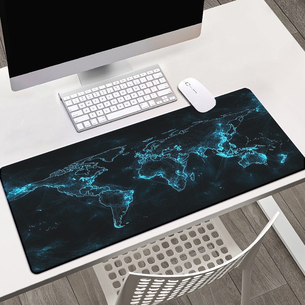 40*90cm1pc Digital Map Patterns HD Printed Pad for Desk, Multi Functional XXL Mo