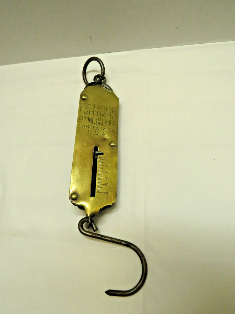 Antique Excelsior Improved Spring Balance Weight Scale 50#