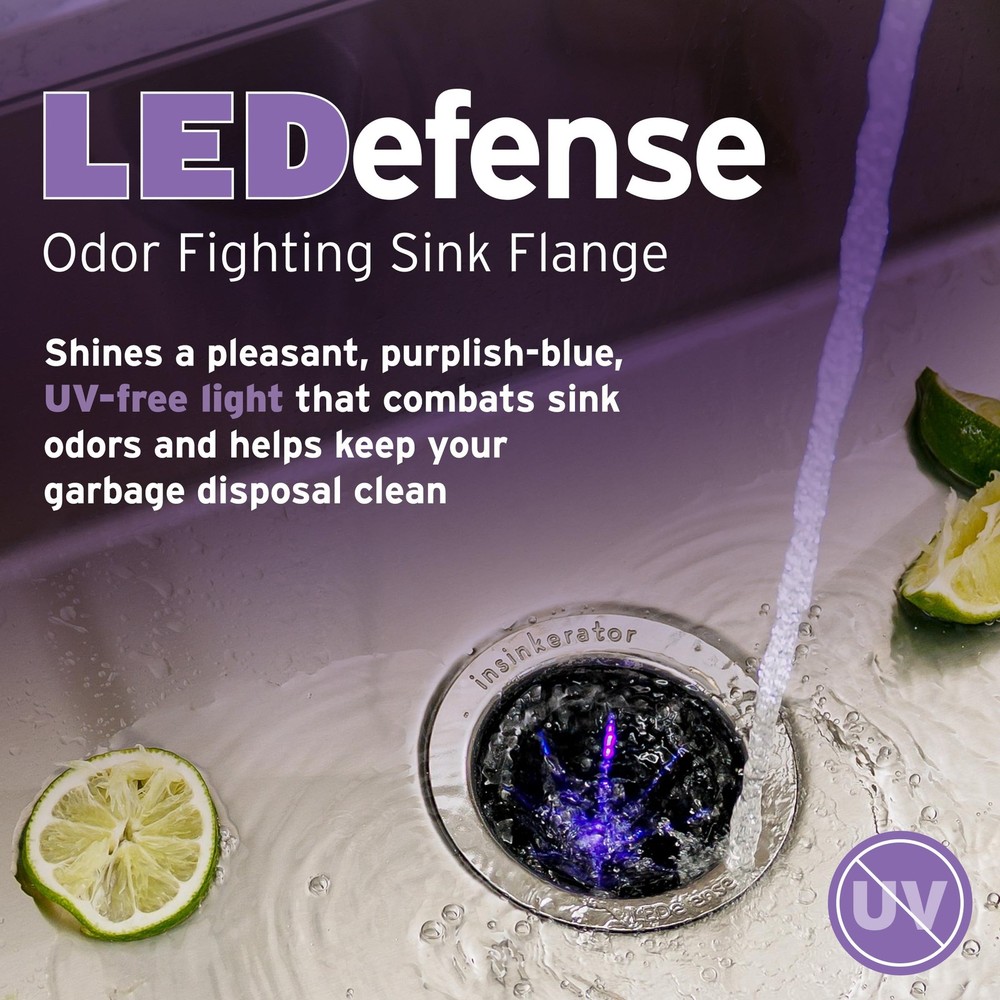 INSINKERATOR LEDefense Garbage Disposal Flange, Antimicrobial LED Accessory for