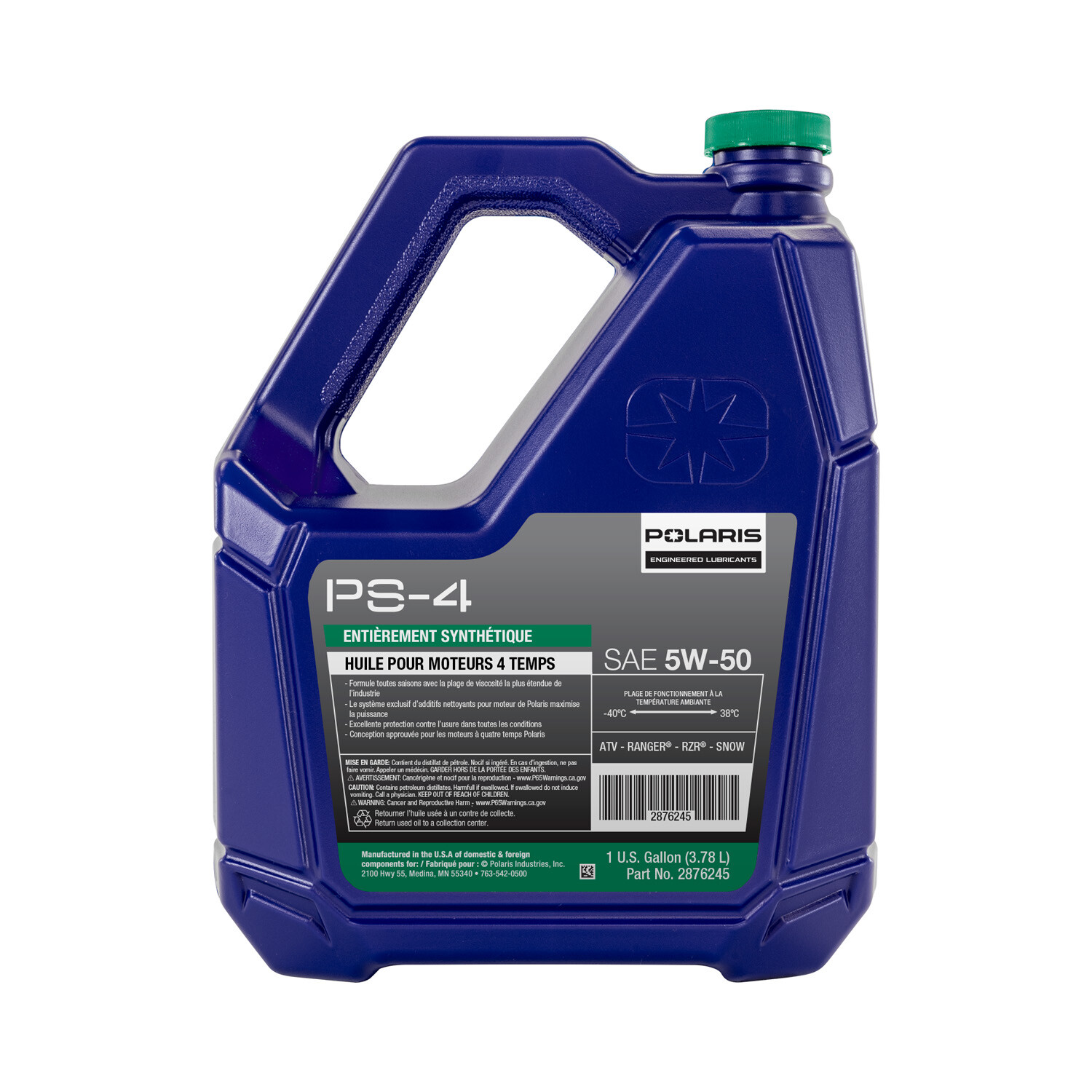 Polaris PS-4 All-Season 4 Cycle 5W-50 Full Synthetic Oil for Specific RANGER,