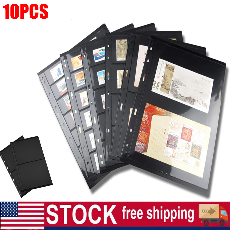 10Pcs Stamp Pages Coin Collectors 2 Lines Stamp Photo Book Album