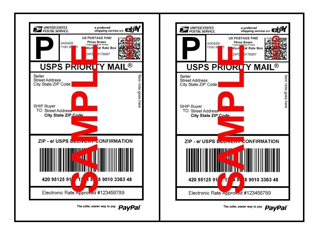 Self Adhesive white Paypal Mailing Shipping Labels Stickers  + Extra GIFT