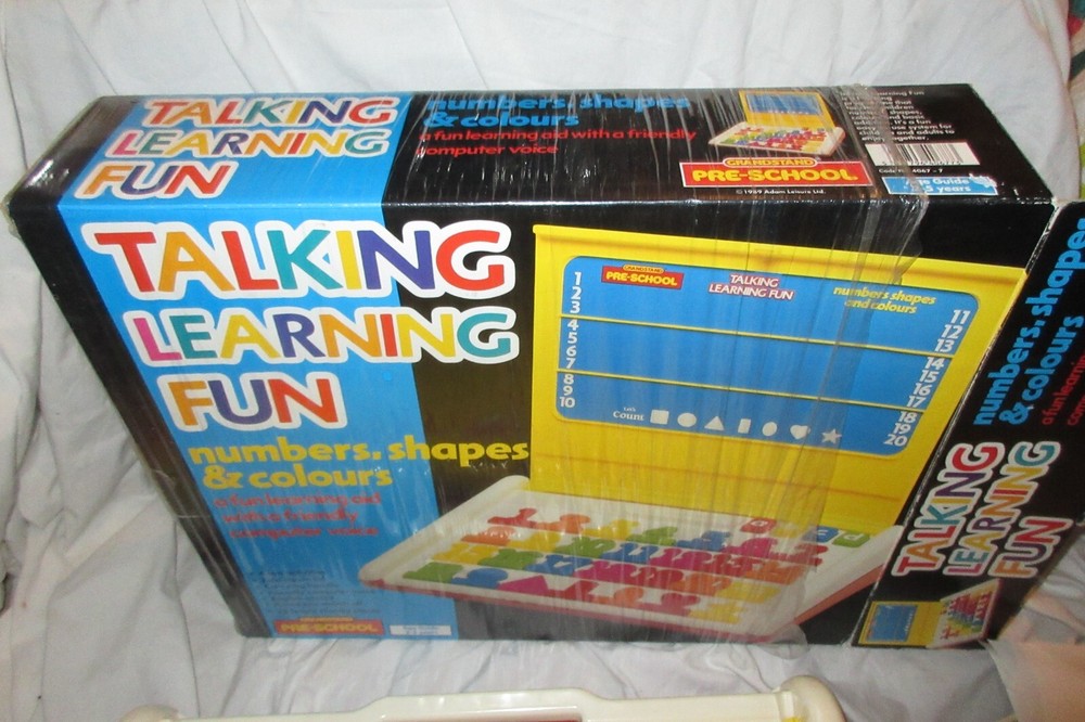 GRANDSTAND ELECTRONIC, TALKING LEARNING FUN,   PRE-SCHOOL NUMBERS SHAPES 1989